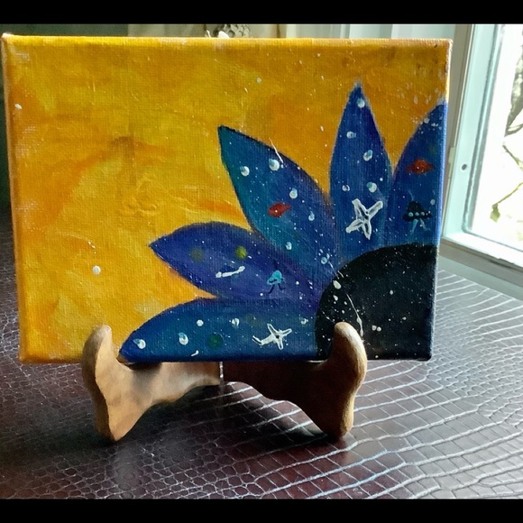 Hand Painted HOPE  Flower on Canvas  NEW original painting 1 - Picture 2 of 4